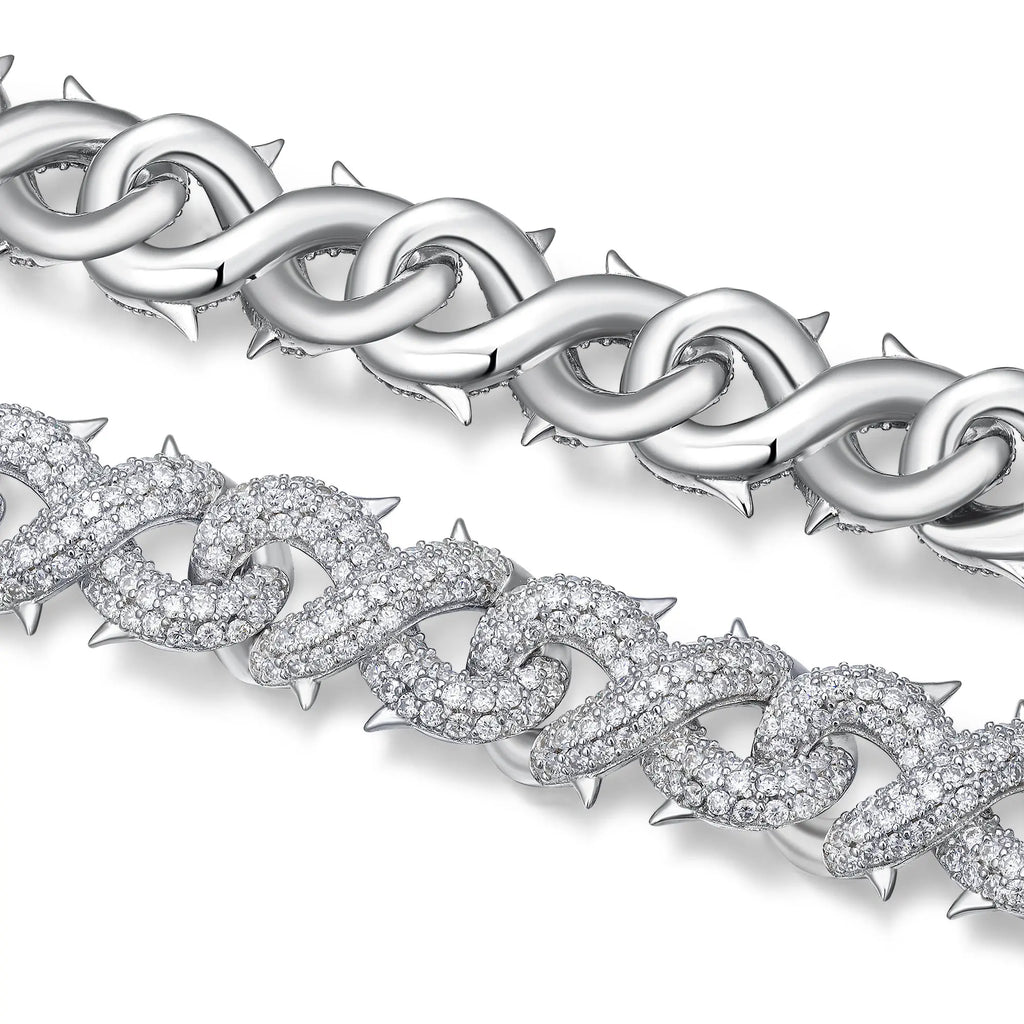 A Luxurious And Fashionable Minimalist Jewelry Bracelet Featuring Top-quality Moissanite, Made Of S925 Silver Electroplated With Platinum. - N&P Colletion