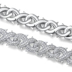 A Luxurious And Fashionable Minimalist Jewelry Bracelet Featuring Top-quality Moissanite, Made Of S925 Silver Electroplated With Platinum. - N&P Colletion