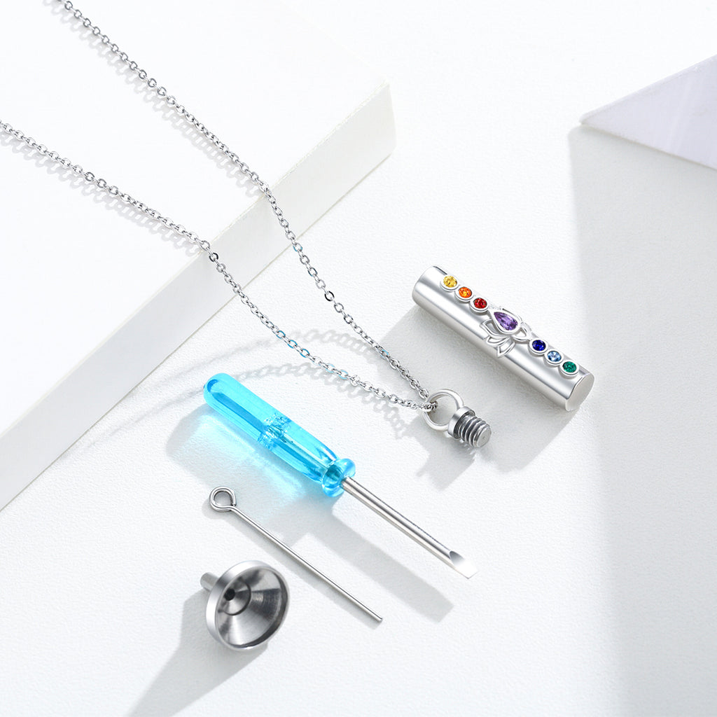 Lotus Flower Chakra Urn Necklaces for Ashes S925