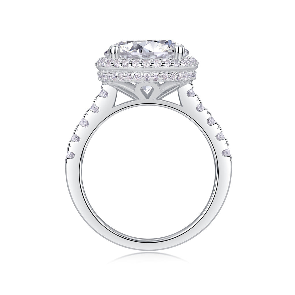 Starry Sky - 5-carat Moissan Diamond S925 Sterling Silver And Platinum-plated Diamond Ring