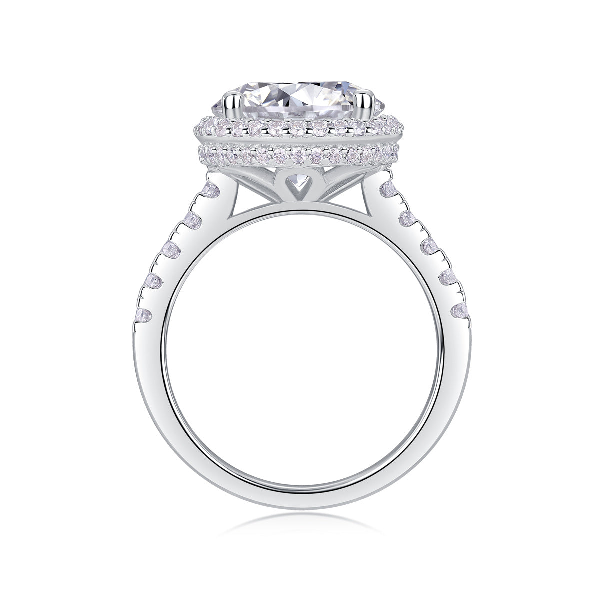 Starry Sky - 5-carat Moissan Diamond S925 Sterling Silver And Platinum-plated Diamond Ring
