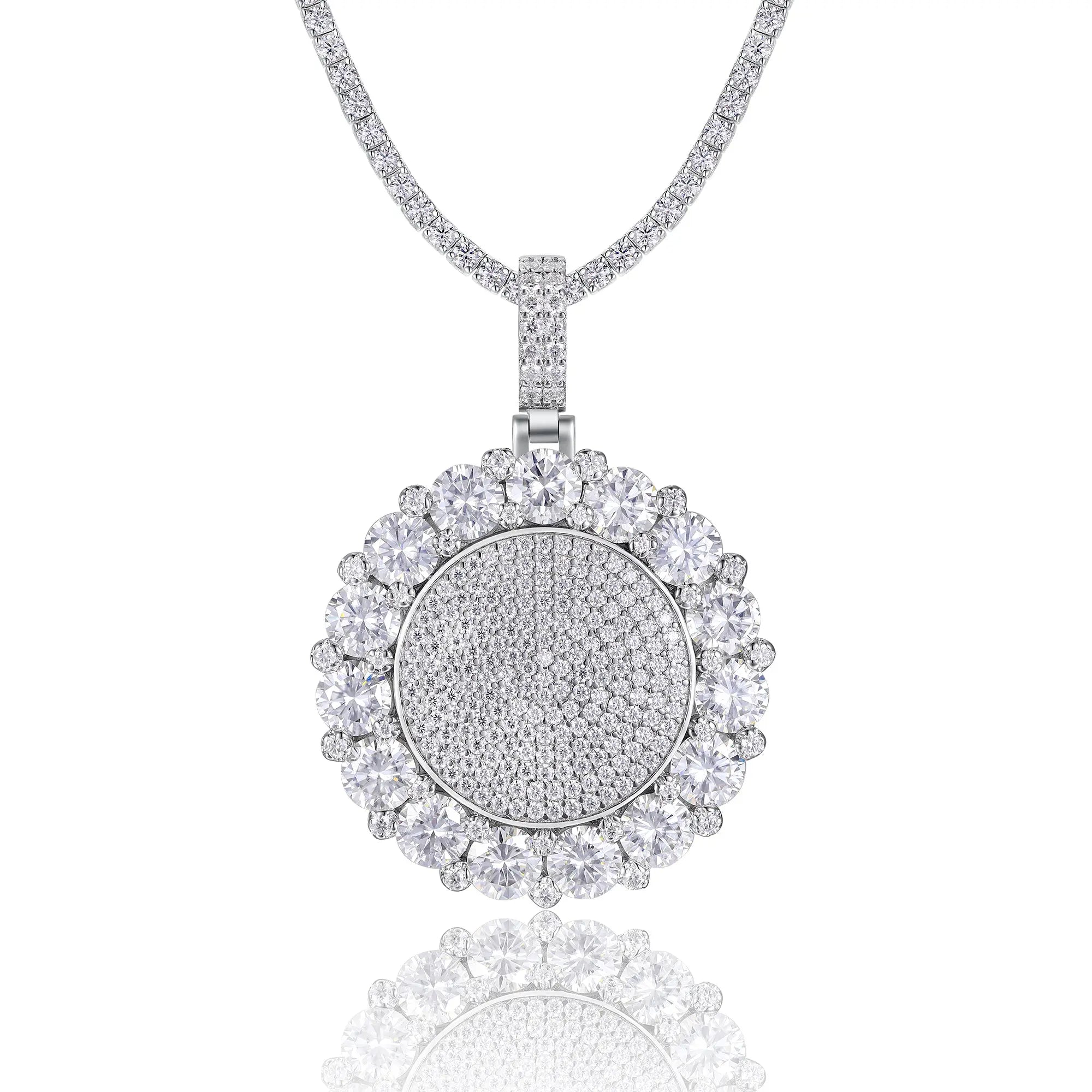 Moissanite, This Luxurious And Fashionable Light Luxury Trend Jewelry Necklace Pendant Is Made Of S925 Silver Electroplated With Platinum NP Collection