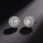 Pair Hip Hop Wedding Zircon Stud Earrings