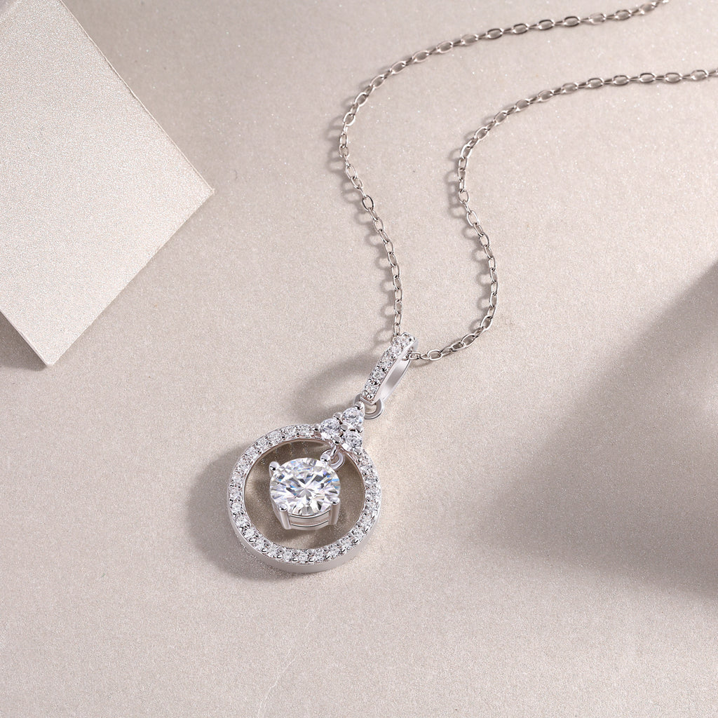 Love Ring - 1-carat Moissan Diamond S925 Sterling Silver And Platinum Plating Pendant