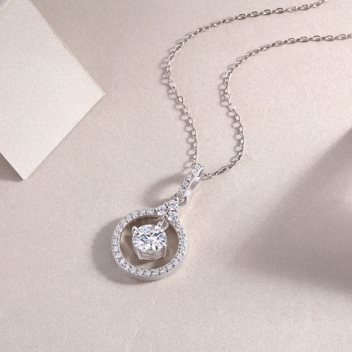 Love Ring - 1-carat Moissan Diamond S925 Sterling Silver And Platinum Plating Pendant