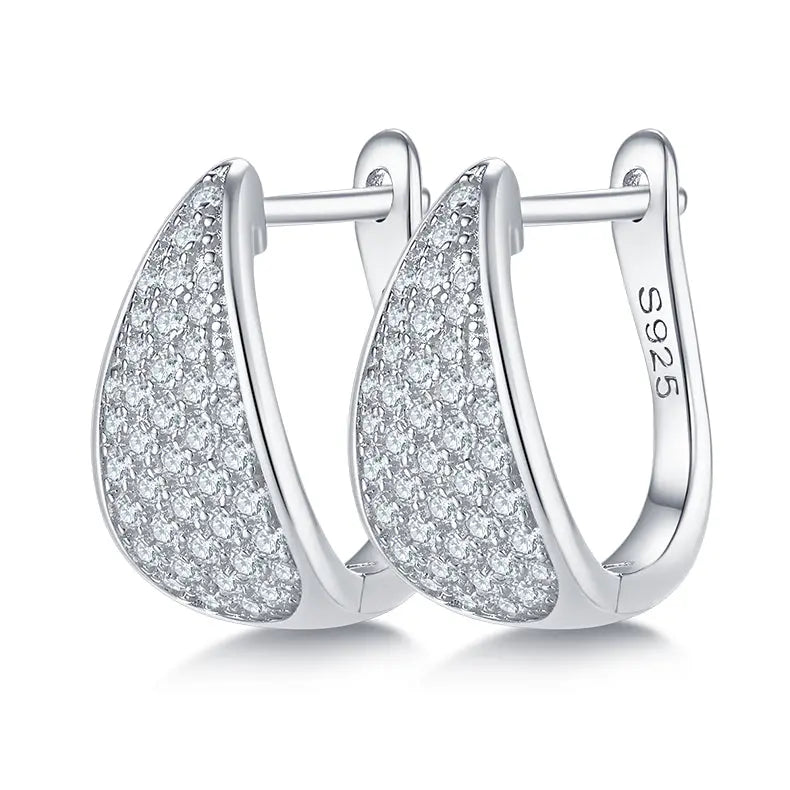 Moissanite Luxury and Fashionable Light Luxury Silver Stud Earrings – S925 Platinum Plated - N&P Colletion