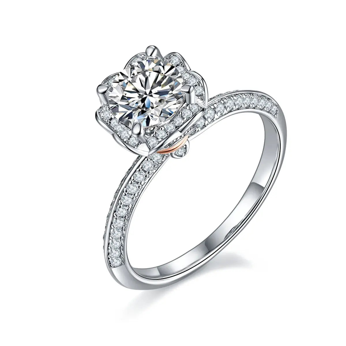 A 1-carat Luxurious And Fashionable Light Luxury Trend Jewelry Silver Ring, Set With Moissanite, Made Of S925 Silver-plated Platinum Material. - N&P Colletion