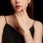 Simple S925 Sterling Silver Clover Moissanite Bracelet