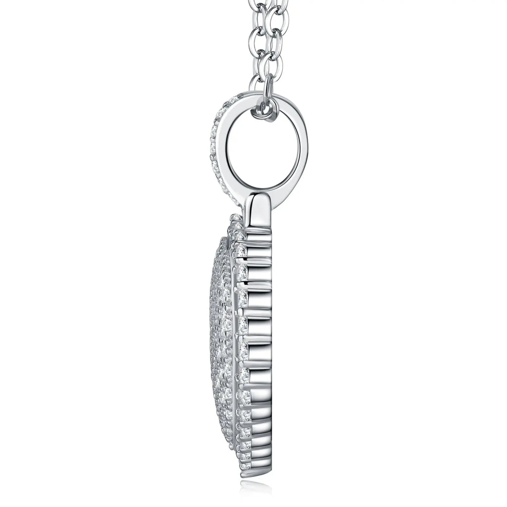 A Luxurious And Fashionable Minimalist Jewelry Pendant Necklace With Top-quality Moissanite, Made Of S925 Silver Electroplated With Platinum. - N&P Colletion