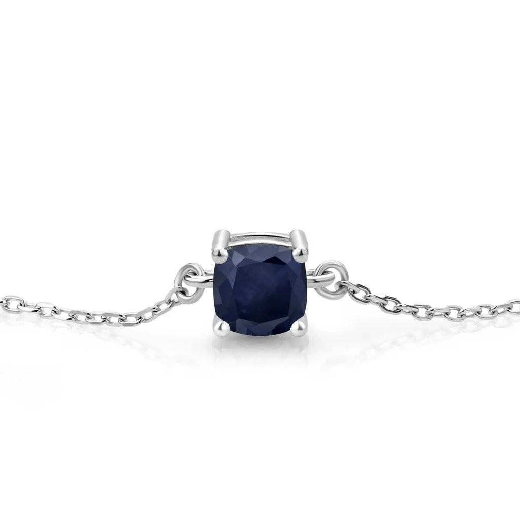 925 Sterling Silver Blue Sapphire Solitaire Bracelet 