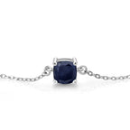 925 Sterling Silver Blue Sapphire Solitaire Bracelet 
