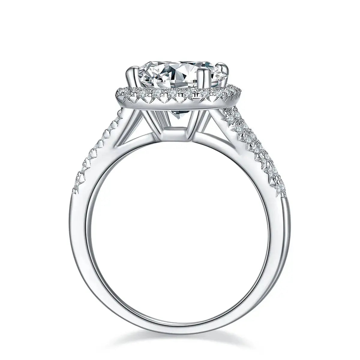 A 3-carat Luxury And Fashionable Light Luxury Jewelry Silver Ring With Top-quality Moissanite, S925 Silver Plated With Platinum NP Collection