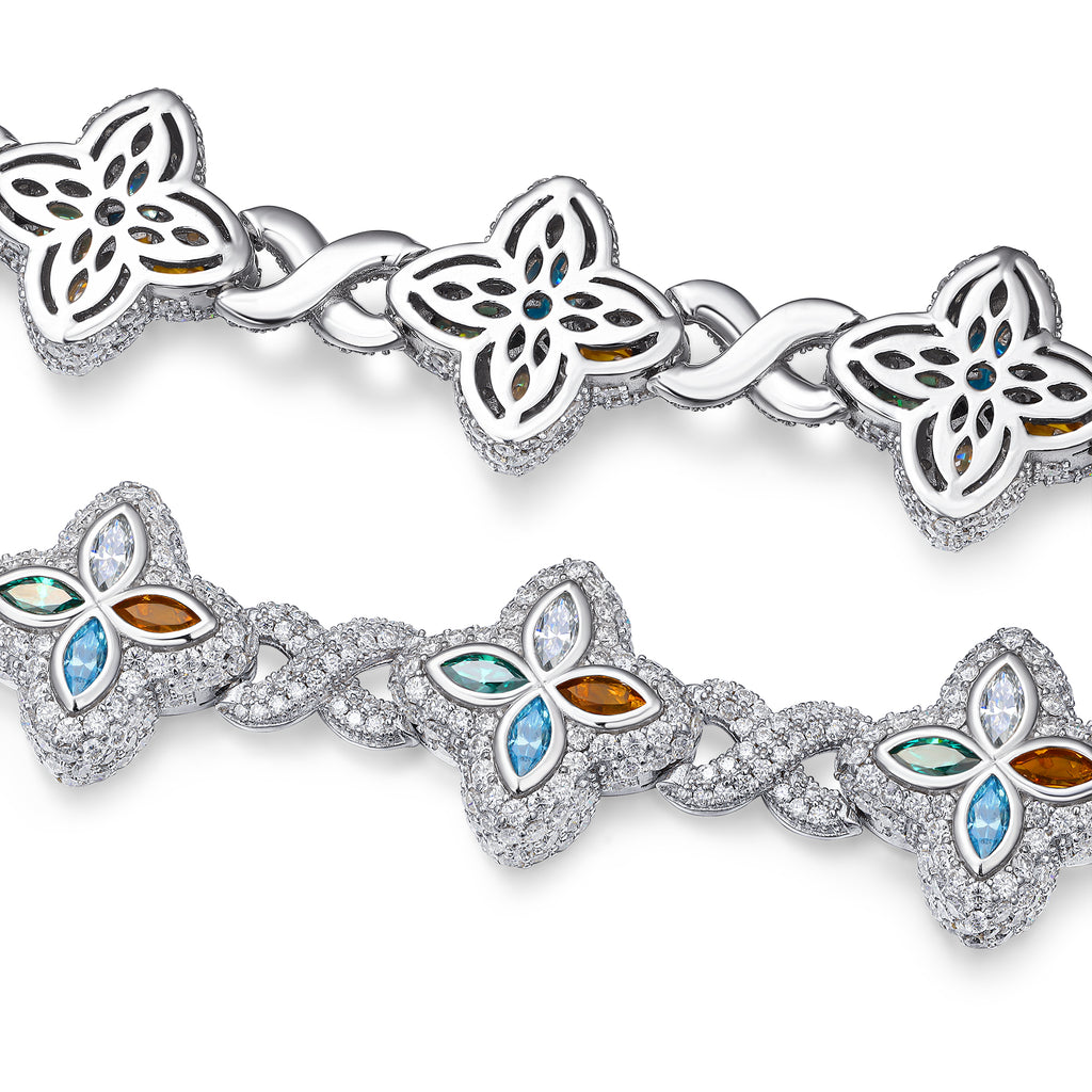 A Luxurious And Fashionable Minimalist Jewelry Bracelet Featuring Top-quality Moissanite, Made Of S925 Silver Electroplated With Platinum. - N&P Colletion