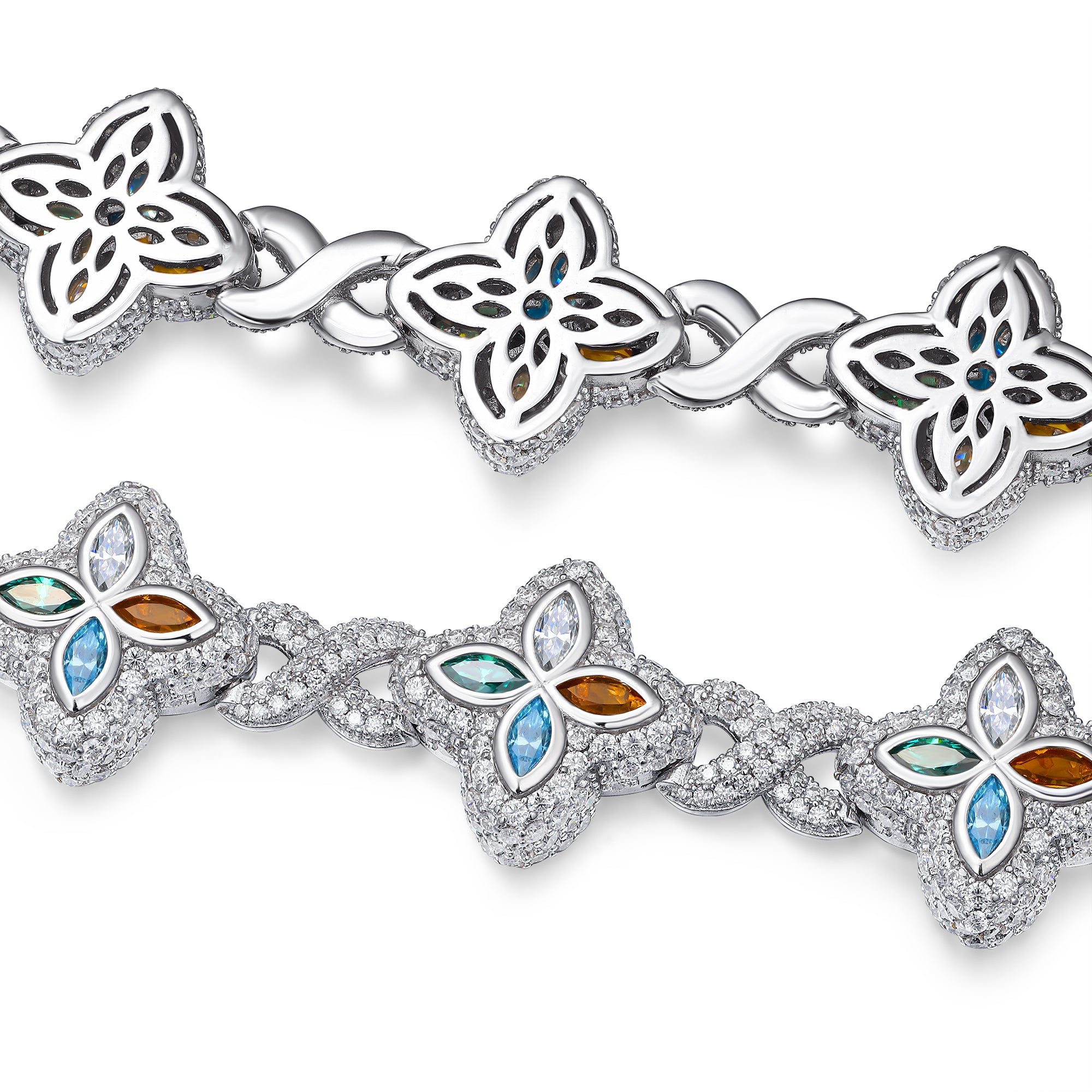 A Luxurious And Fashionable Minimalist Jewelry Bracelet Featuring Top-quality Moissanite, Made Of S925 Silver Electroplated With Platinum. - N&P Colletion