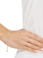 Cubic Zirconia Bracelet Sterling Silver 14K Yellow Gold-Plated