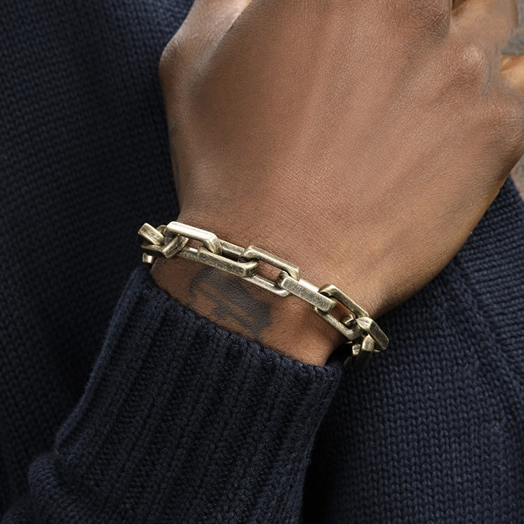 Thick Antique Bronze Titanium Steel Bracelet