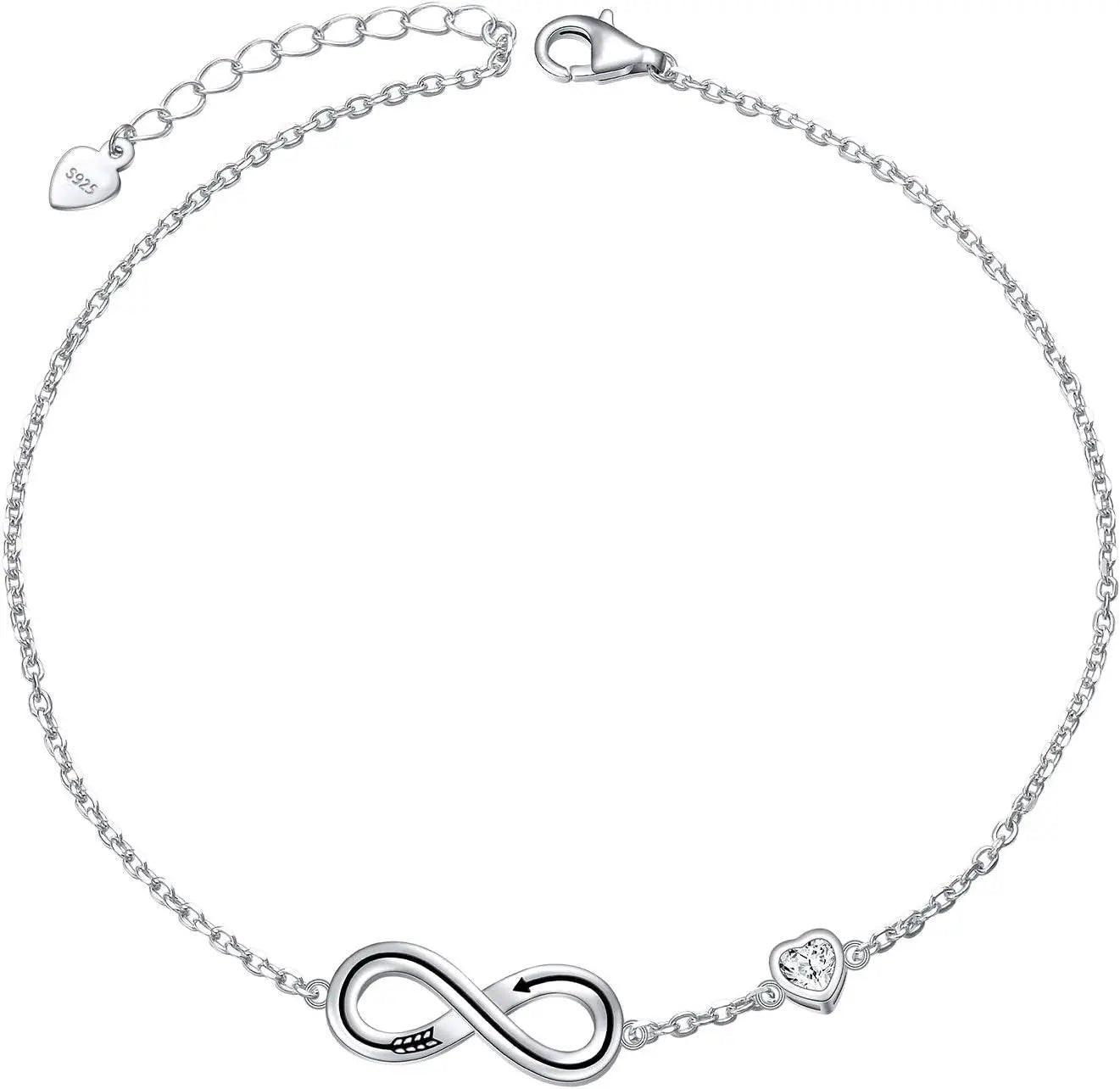 925 Sterling Silver Anklet Adjustable 