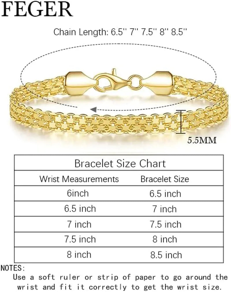 14K Gold Mesh Chain Bracelets | 5.5Mm