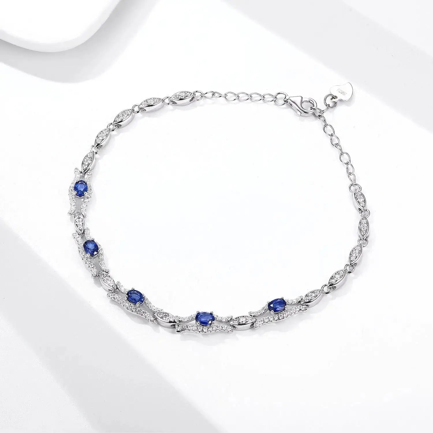 Natural Sapphire Bracelet for Women – S925 Sterling Silver Gemstone Jewelry, Premium Original Design NP Collection