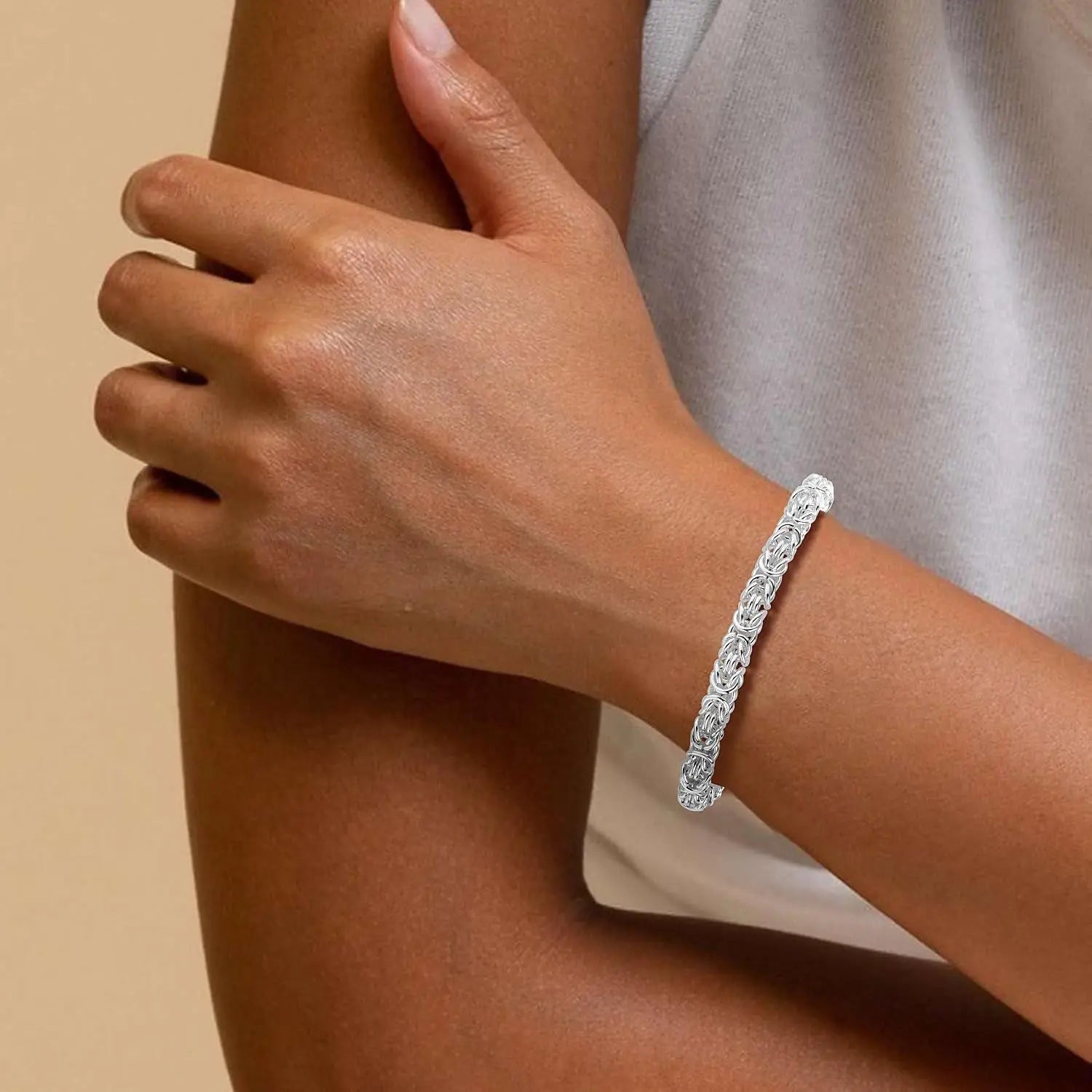 925 Sterling Silver Byzantine Bracelet