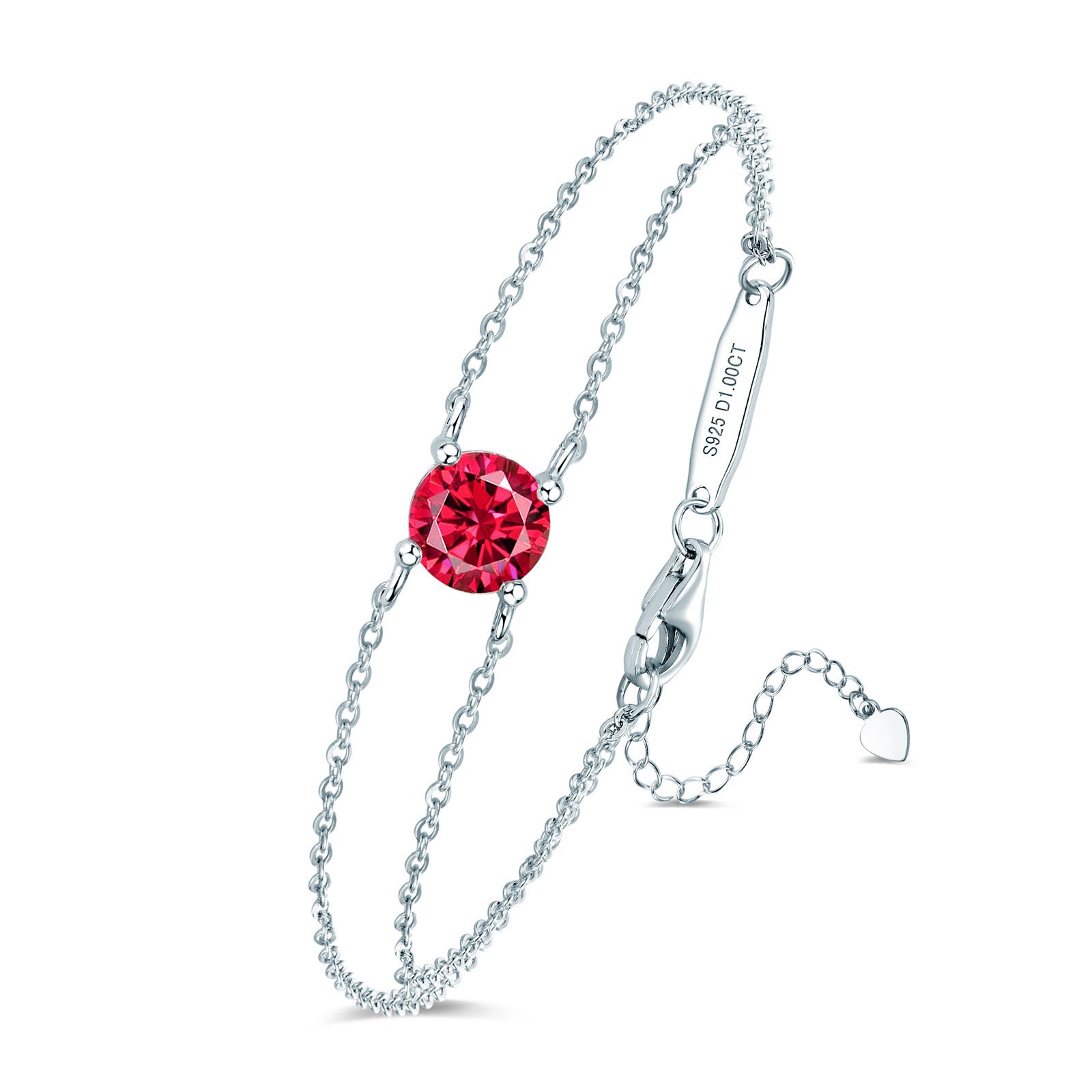 Four-claw Moissanite Bracelet All-match Silver Hand Jewelry