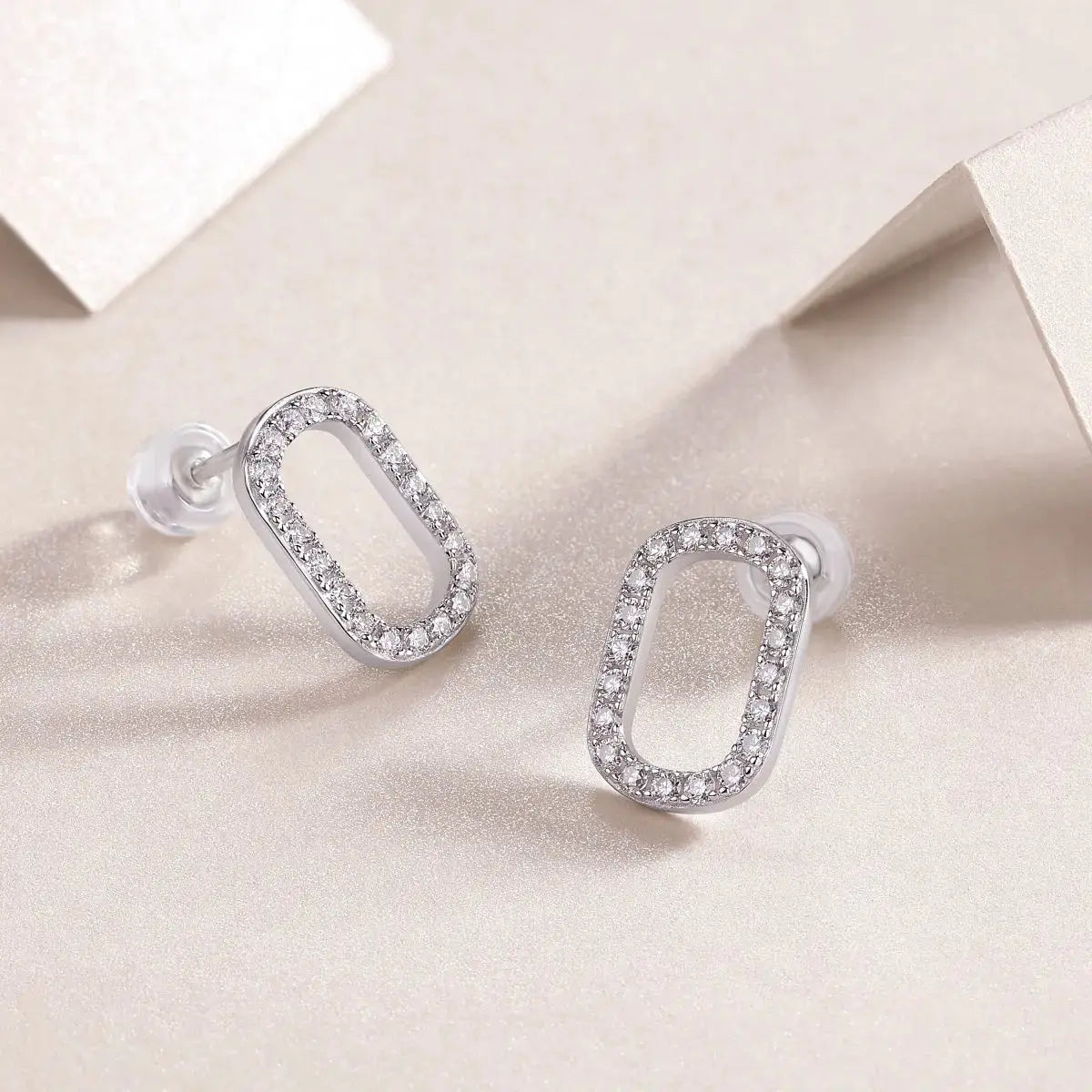Return To Simplicity – Fashionable, Trendy and Affordable Moissanite Stud Earrings in S925 Sterling Silver, Platinum Plated - N&P Colletion