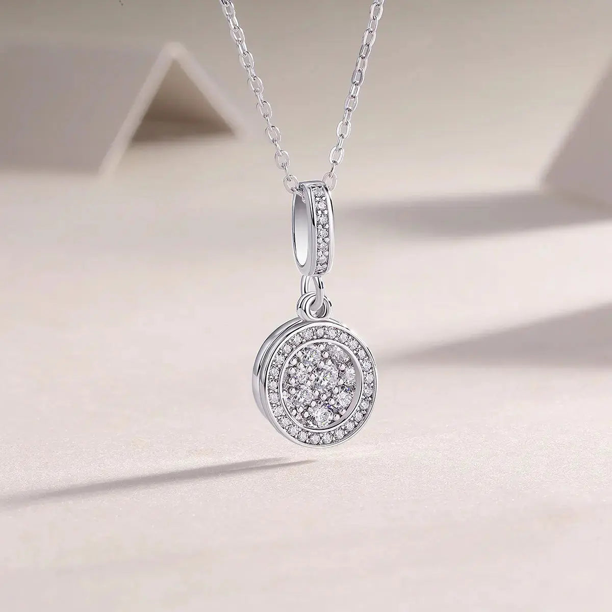 Double Ring Combination - Set With Top-quality Moissanite Fashionable Light Luxury Jewelry Silver Pendant Necklace S925 Silver Electroplated Platinum NP Collection