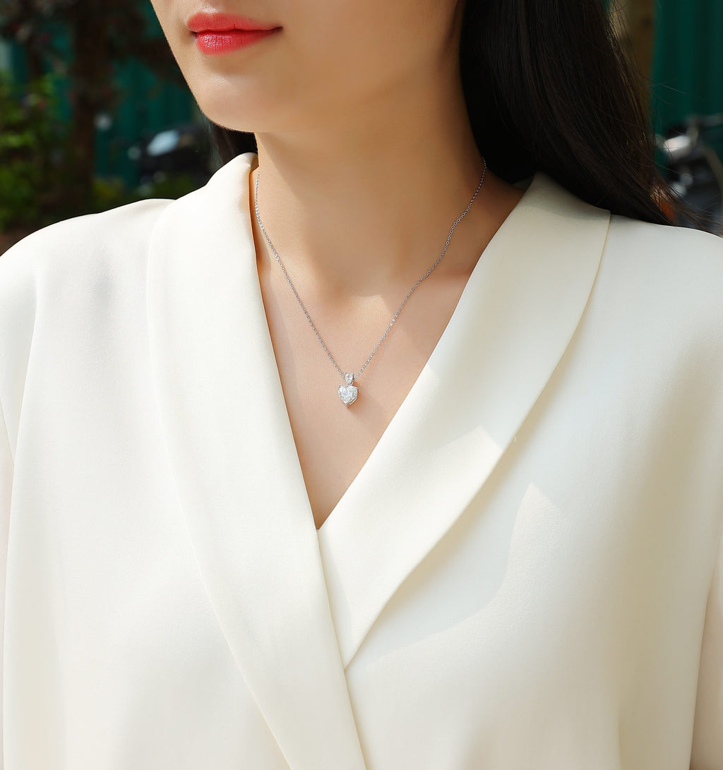 The Beloved Of The Heart - Moissanite S925 Sterling Silver And Platinum Plating Pendant