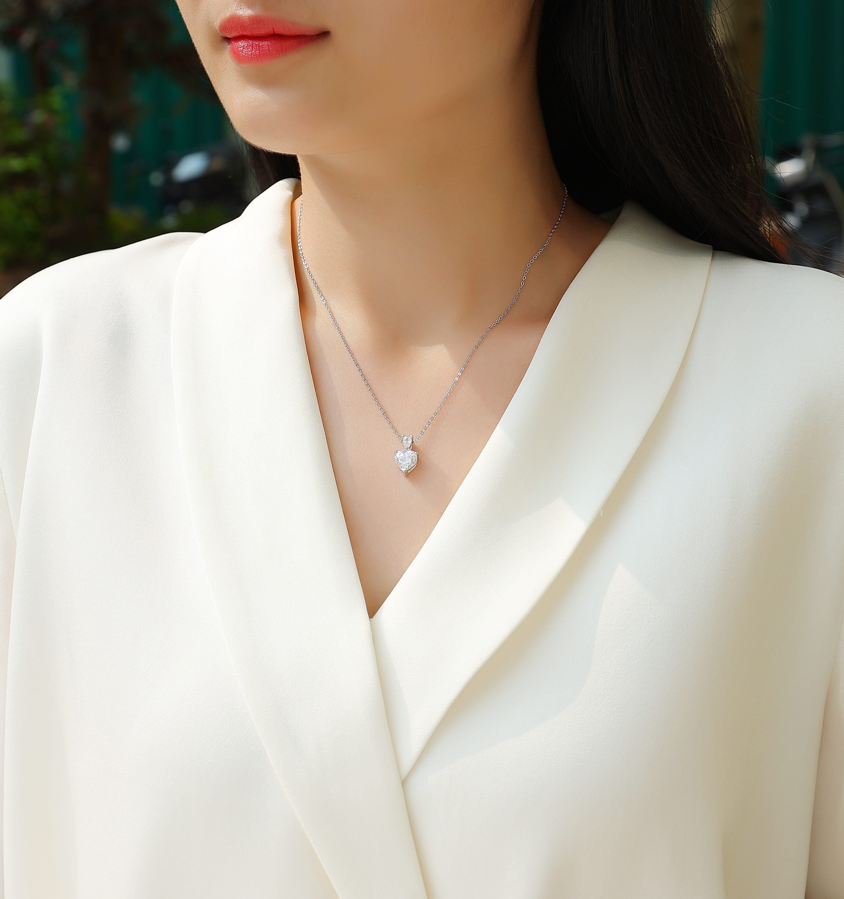 The Beloved Of The Heart - Moissanite S925 Sterling Silver And Platinum Plating Pendant