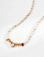 Natural Pearl Zircon Necklace