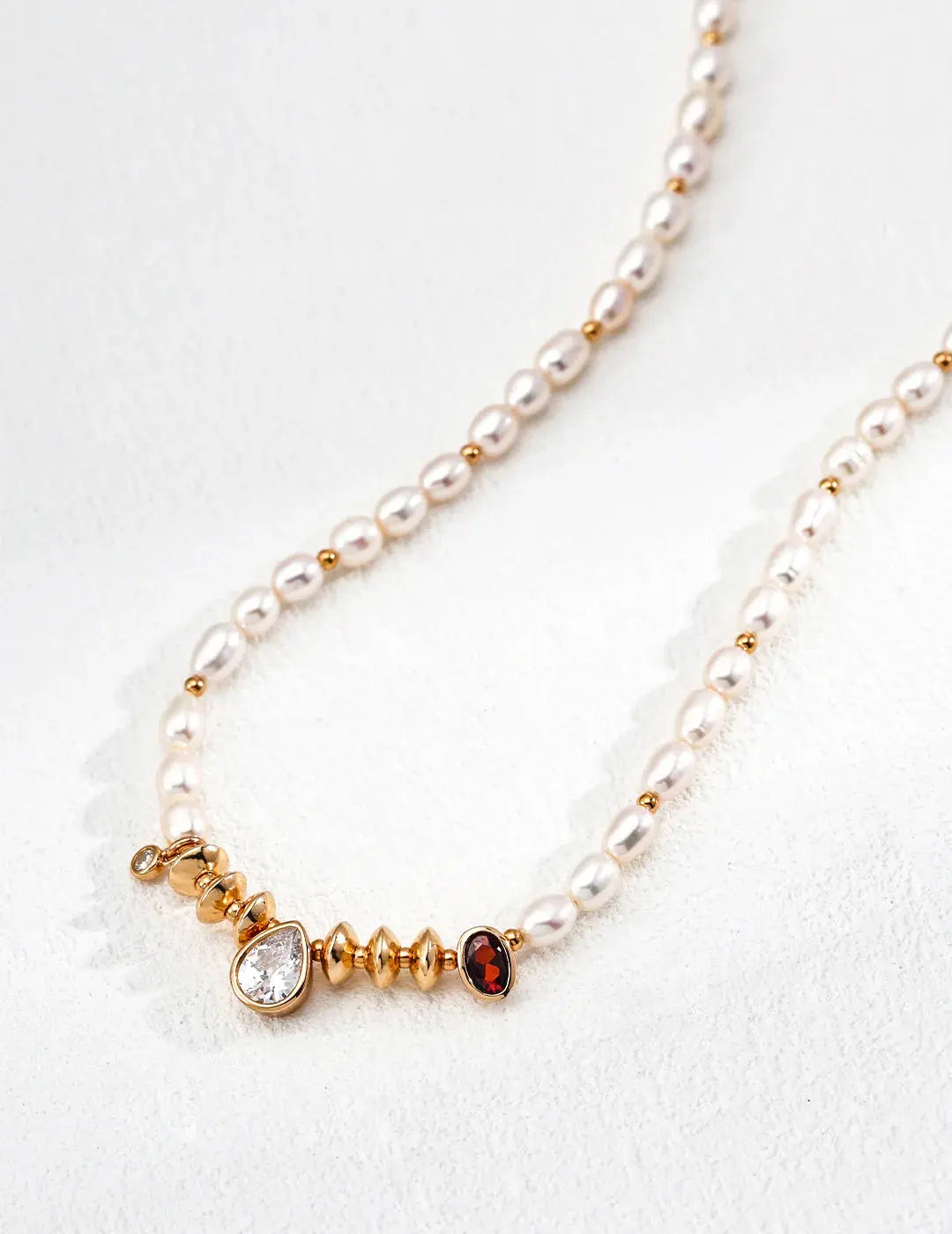 Natural Pearl Zircon Necklace