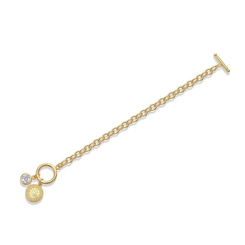 Set With Top-quality Moissanite, This Luxurious And Fashionable Light Luxury Trend Jewelry Silver Bracelet Is S925 Silver-plated With Gold NP Collection
