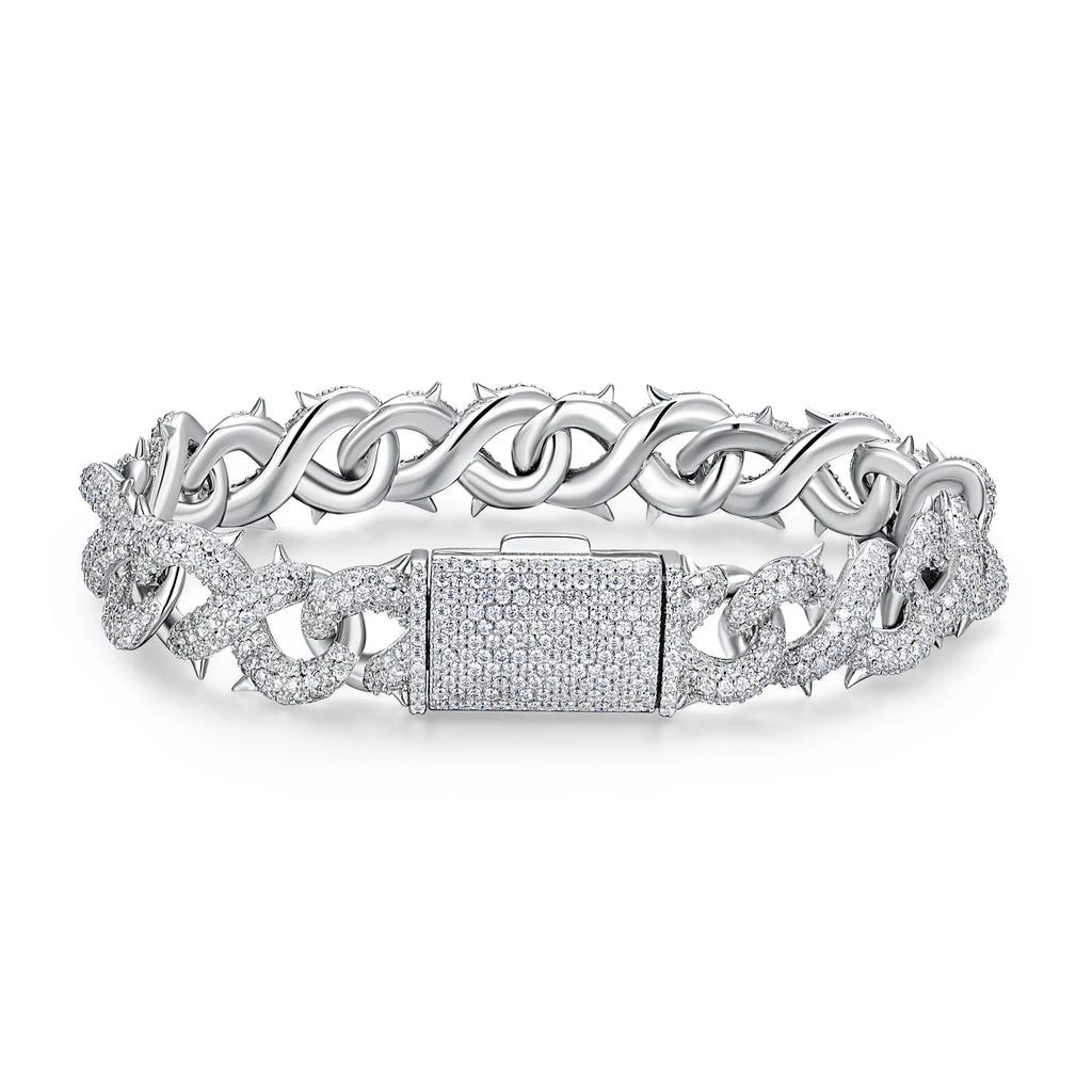A Luxurious And Fashionable Minimalist Jewelry Bracelet Featuring Top-quality Moissanite, Made Of S925 Silver Electroplated With Platinum. - N&P Colletion