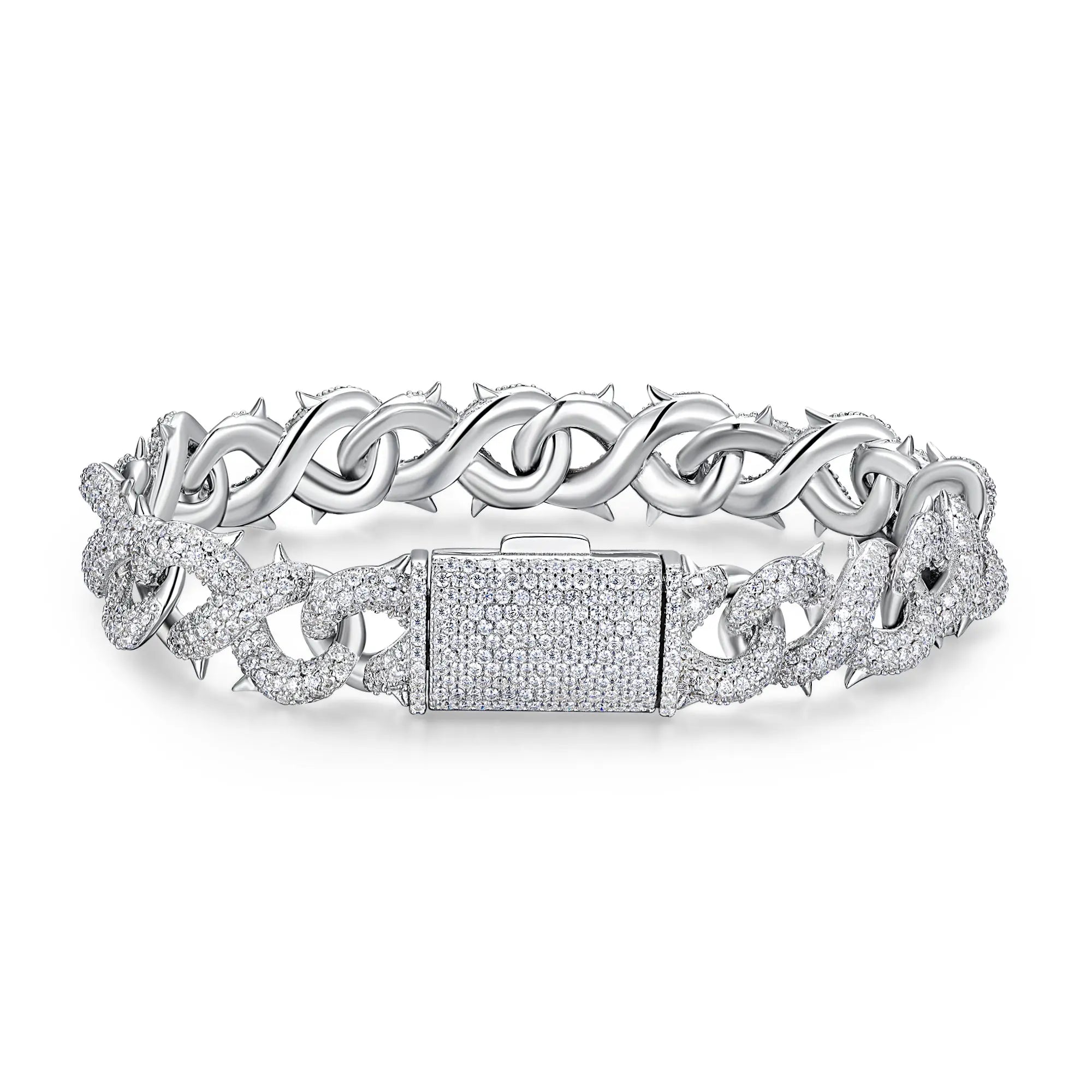 A Luxurious And Fashionable Minimalist Jewelry Bracelet Featuring Top-quality Moissanite, Made Of S925 Silver Electroplated With Platinum. - N&P Colletion
