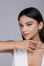 1-carat Luxury And Fashionable Light Luxury Trend Jewelry Silver Bracelet Set With Top-quality Moissanite, S925 Silver Electroplated With Gold NP Collection