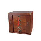 Wooden retro Chinese luxury jewelry box with lock