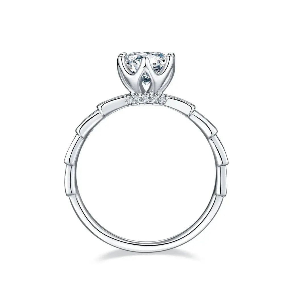1-carat Luxury And Fashionable Light Luxury Jewelry Silver Ring Set With Top-quality Moissanite, S925 Silver Plated Platinum NP Collection