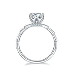 1-carat Luxury And Fashionable Light Luxury Jewelry Silver Ring Set With Top-quality Moissanite, S925 Silver Plated Platinum NP Collection