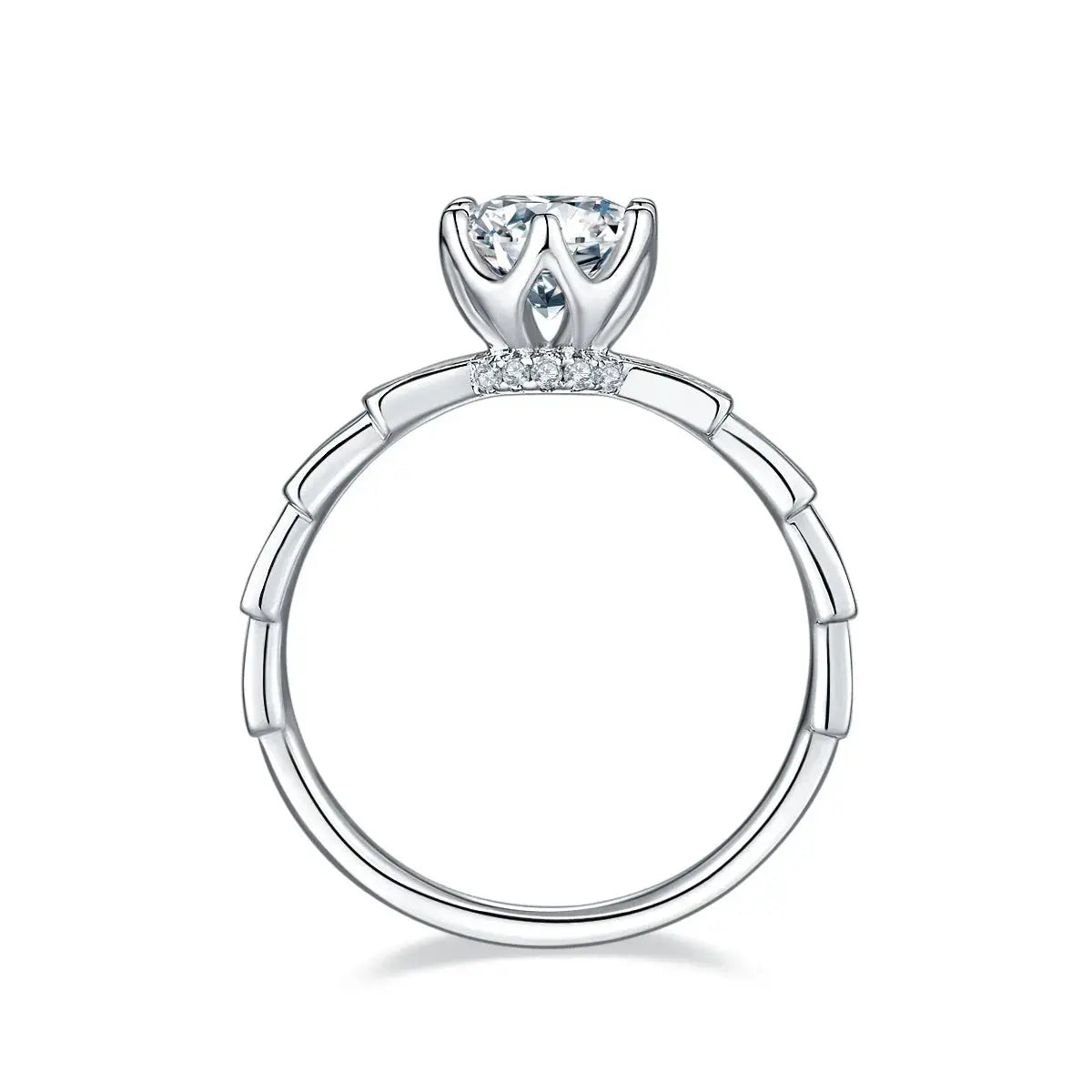 1-carat Luxury And Fashionable Light Luxury Jewelry Silver Ring Set With Top-quality Moissanite, S925 Silver Plated Platinum NP Collection