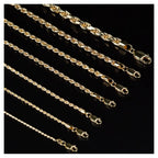Solid 14K Gold Vermeil Sterling Silver Rope Diamond-Cut Necklace 