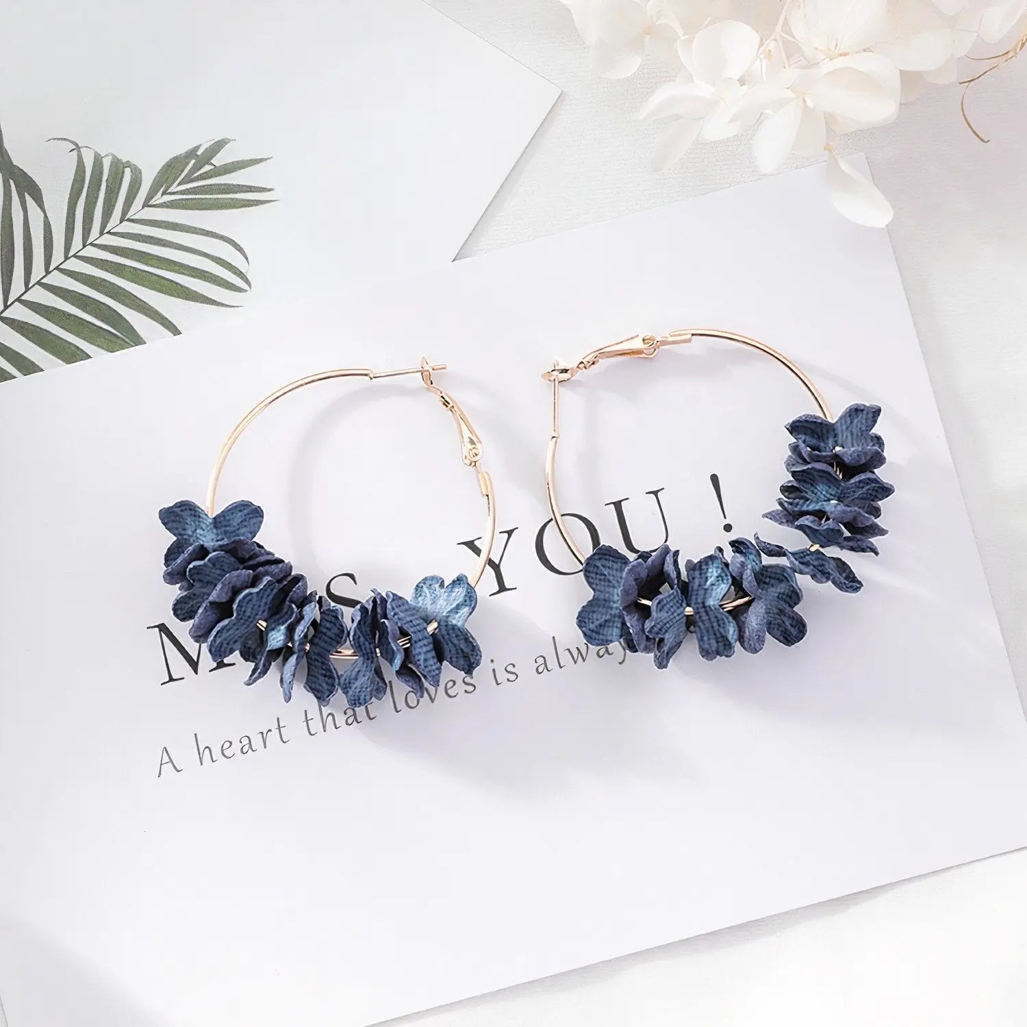 Floral Glide Gold Hoops NP Colletion