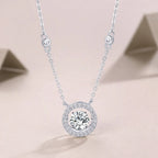 1Mobius - a Fashionable and Luxurious Diamond Jewelry Piece Set with 1-Carat Moissanite S925 Sterling Silver and Platinum-Plated Pendant Prohibit Tk Sales