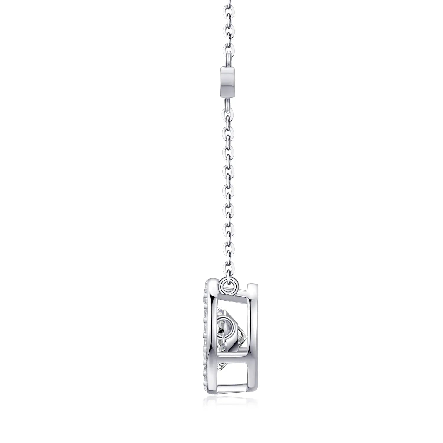 1Mobius - a Fashionable and Luxurious Diamond Jewelry Piece Set with 1-Carat Moissanite S925 Sterling Silver and Platinum-Plated Pendant Prohibit Tk Sales