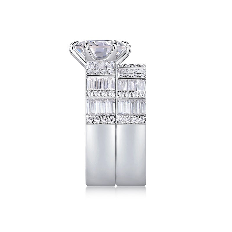 Vanilla - 3-carat Moissanite S925 Sterling Silver And Platinum-plated Diamond Ring