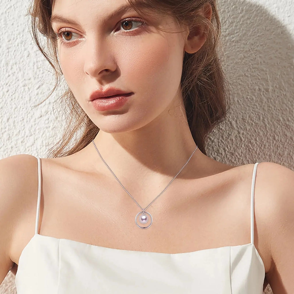 Pearl Necklace 925 Sterling Silver Pendant Necklace