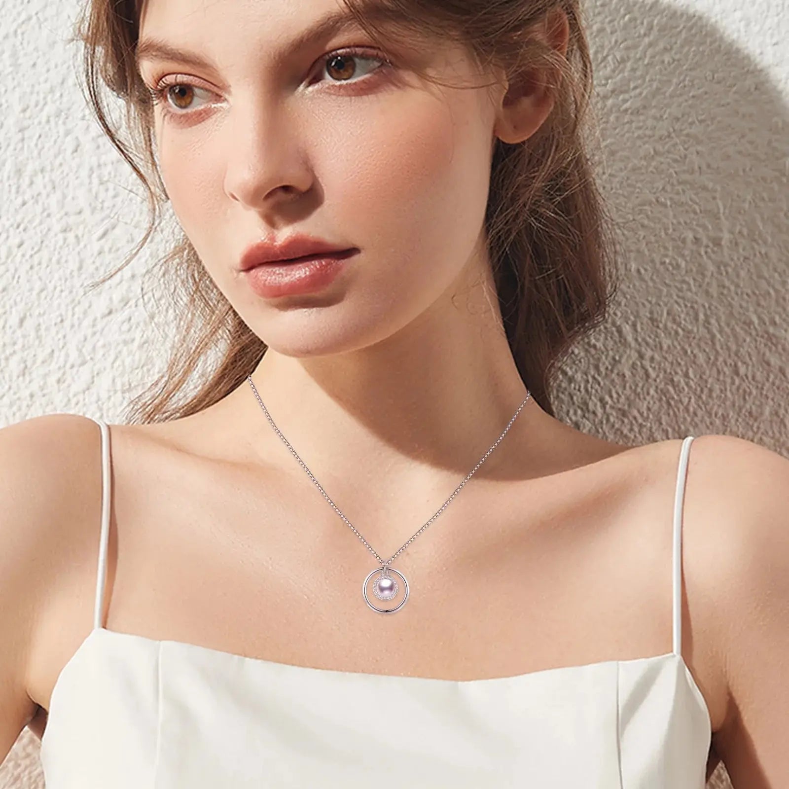 Pearl Necklace 925 Sterling Silver Pendant Necklace