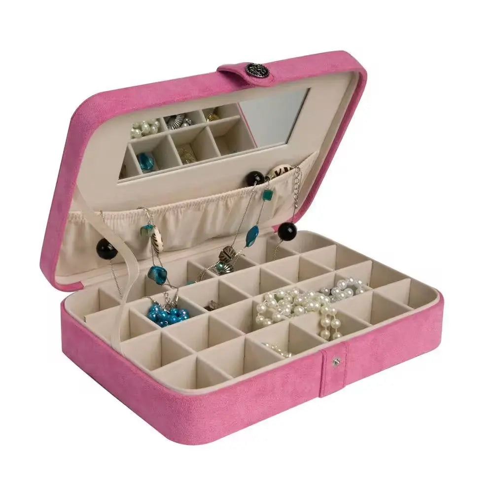 Maria Pink Plush Fabric Jewelry Box