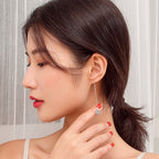 Diamond Christmas Snowflake Tassel Earrings