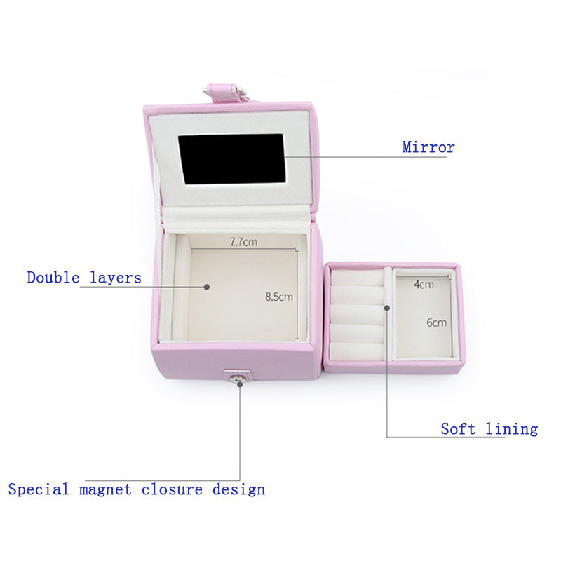 Carrying Type Jewelry Box Small Portable Jewelry Box High-End