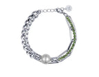 White Gold Plated Pearl Riding Whip Chain Stitching Bracelet – Elegant Fashion Jewelry NP Collection